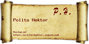 Polits Hektor névjegykártya